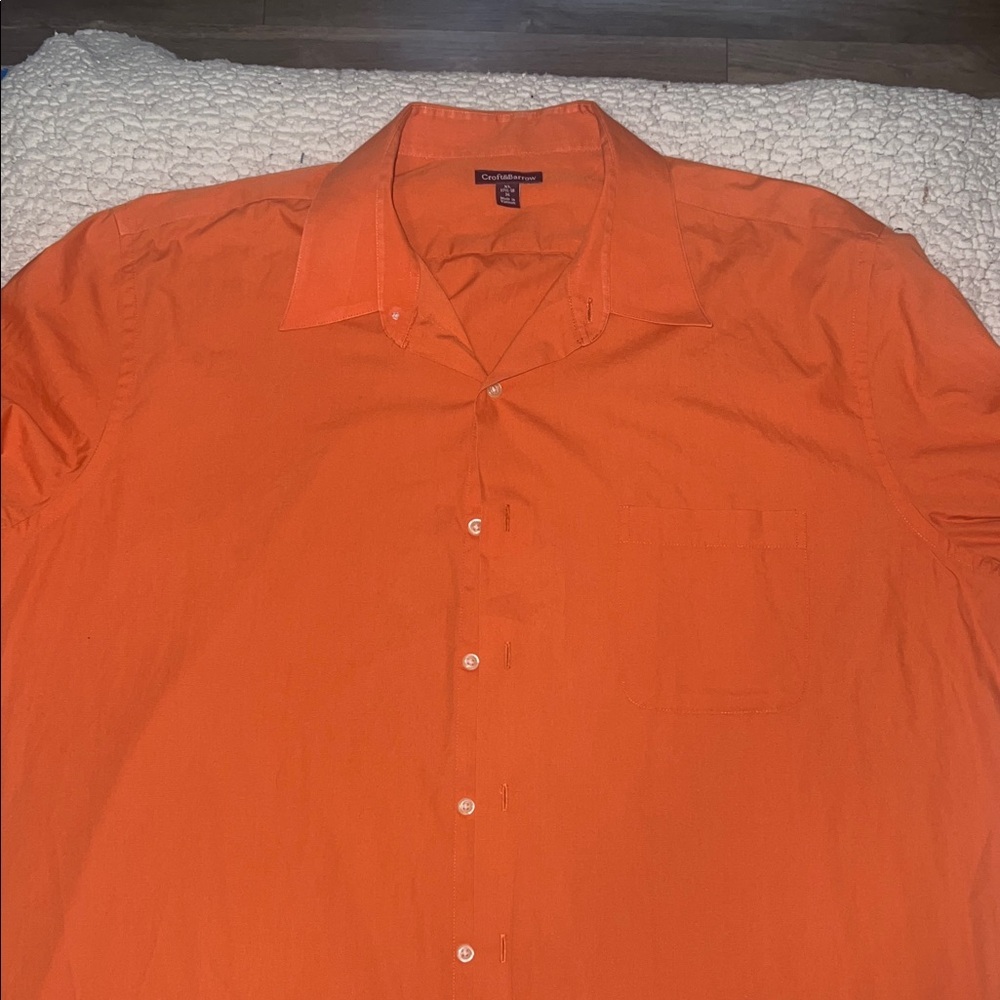 Croft & Barrow Orange Casual Button Down Shirt